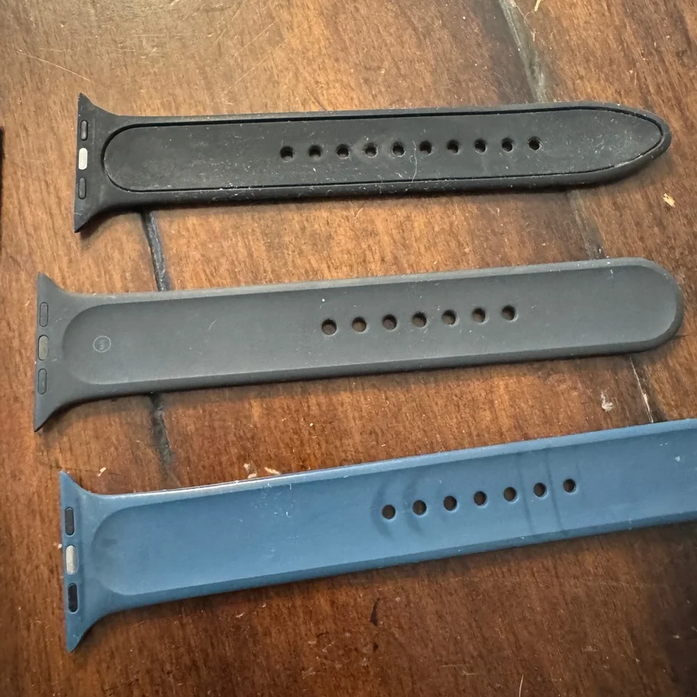 Apple Watch Bands in Floral and Solid Black and Blue- Size 44”